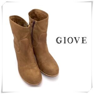 Giove Mesh Soft Leather Ankle Bootie Tan Brown